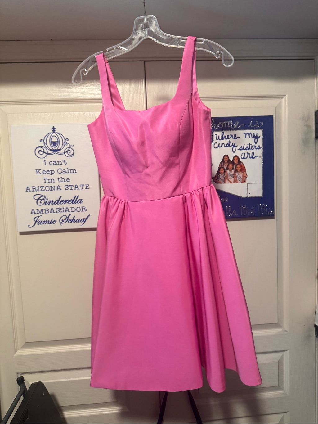 Sherri Hill Bright Pink Sleeveless A-Line Mini Dress